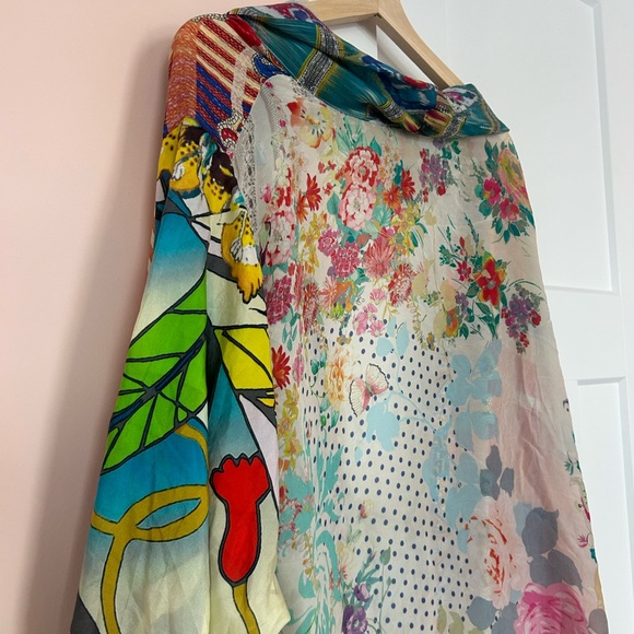 Johnny Was Patchwork Floral Embroidered Kimono 100%silk - Picture 9 of 9